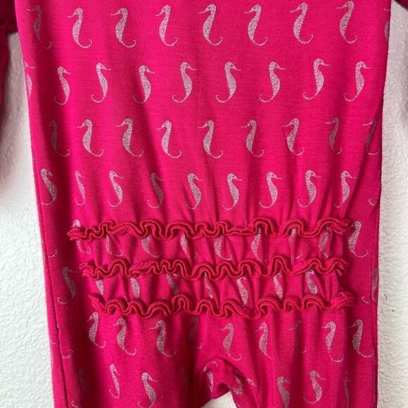 KicKee Pants Prickly Pear Mini Seahorses Muffin Ruffle Coverall with Zipper - Picture 7 of 9